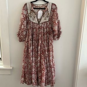 Daughters of India Diya Dress, Chestnut